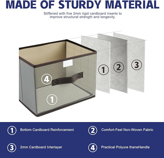 Fabric Foldable Storage Boxes Large Collapsible Stackable Storage Bins - Image 4