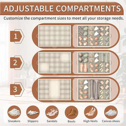Shoe Organizer for Closet, 2 Pack Shoe Storage Organizer - Image 6