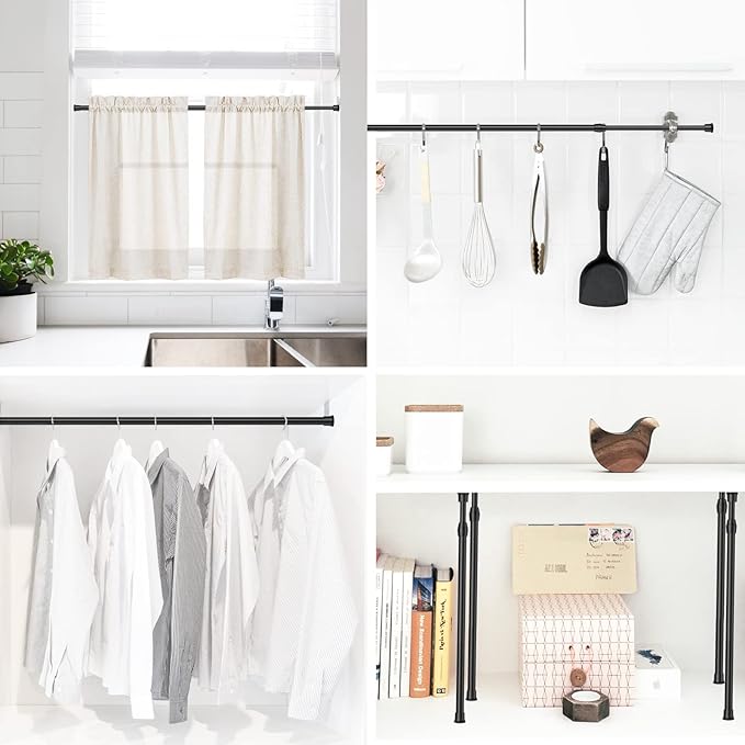 AIZESI Spring Tension Curtain Rods Short Tension Rod | Adjustable, No Drilling - Image 5