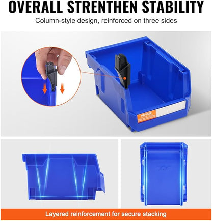 VEVOR Plastic Stackable Storage Bins 24 Pack, Hanging Stackable Storage - Image 4