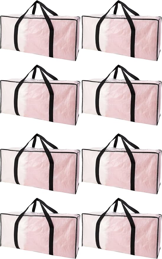 Extra Large Moving Bags with Zippers & Carrying Handles, Heavy-Duty Storage Tote by PANDA+JOYS