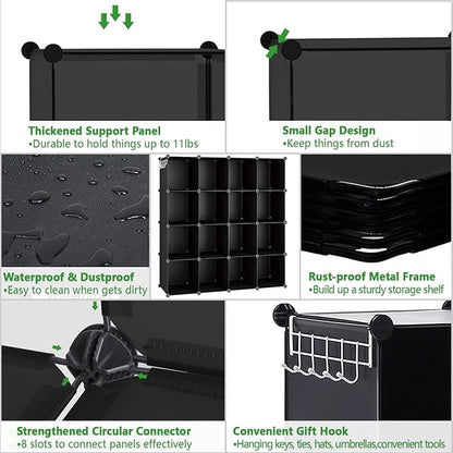 C&AHOME Cube Storage Organizer, 16-Cube Shelves Units, Plastic Storage Cubes - Image 6