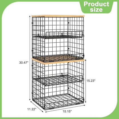 4 Pack Stackable Wire Baskets for Pantry Organizers and Storage, Pantry Baskets - Image 6