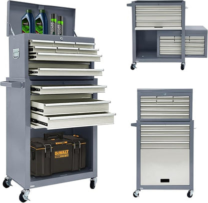13-Drawer Rolling Tool Chest, 2 in 1 Detachable Tool Chest, Tool Box by Sormols