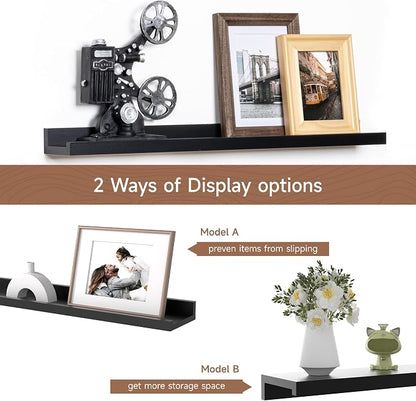 Fun Memories Picture Ledge Shelf, 24 Inch Floating Shelves Set of 2, Nursery - Image 6