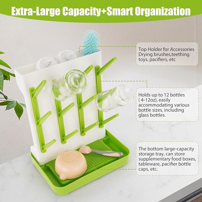 Baby Bottle Drying Rack, Space Saving Baby Bottle Organizer - Image 6