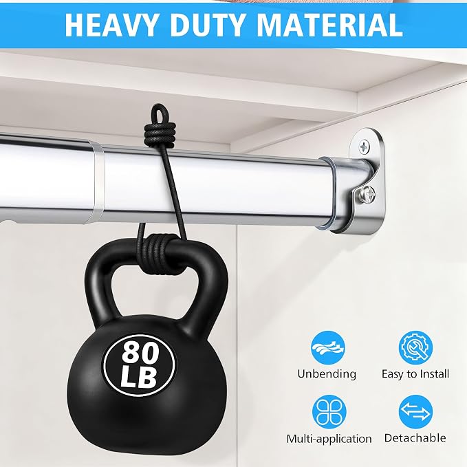 Premium Chrome Oval Closet Rod for Hanging Clothes 30 to 54.5 Inch, Includes - Image 5