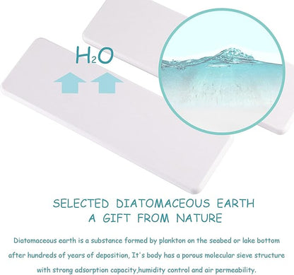 2 Pcs Water Absorbing Stone Trays, Kitchen/Bathroom Sink Soap Dish, Diatomite - Image 2