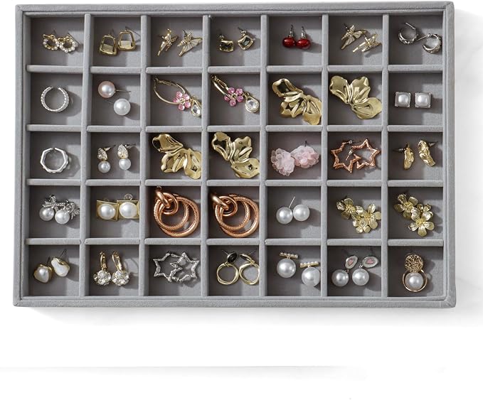 Large Jewelry Organizer for Drawer Insert Velvet Stackable Jewelry Trays for by Unknown