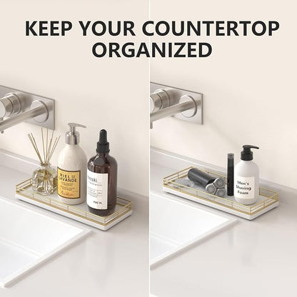 Bathroom Tray for Counter Top Organizer – Oak Wood Vanity Tray - Image 2