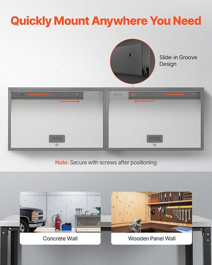 VEVOR Metal Wall Cabinet, 30.31 x 12.01 x 19.69 Inch, Floating Garage Tool - Image 4