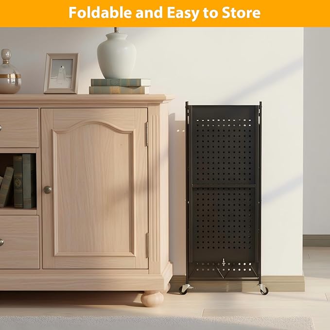 COKIHOM 3-Tier Folding Shelf, No Assembly Metal Shelving Unit - Image 7