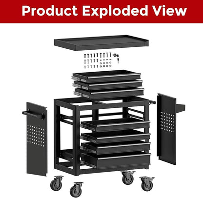 Rolling Tool Chest with Wheels, 7 Drawers Tool Storage Cabinet, Portable Metal - Image 4
