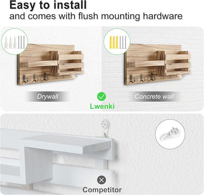 Lwenki Mail Organizer for Wall Mount – Key Holder - Image 6