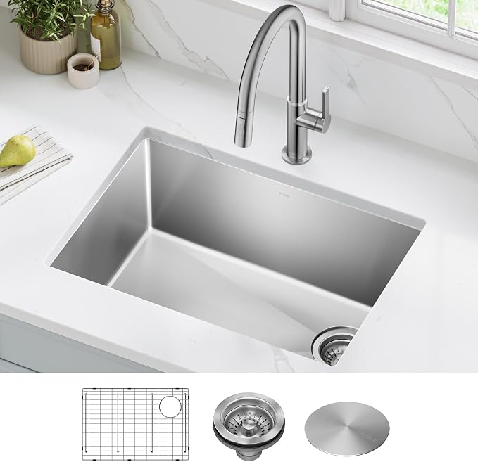 Kraus KHU111-25 Standart PRO 16 Gauge Undermount Single Bowl Stainless Steel - Image 2