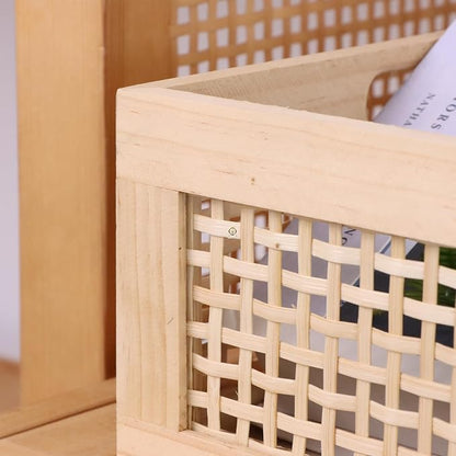 YRMT Wood Storage Crate Basket Rustic Wooden Storage Container - Image 7