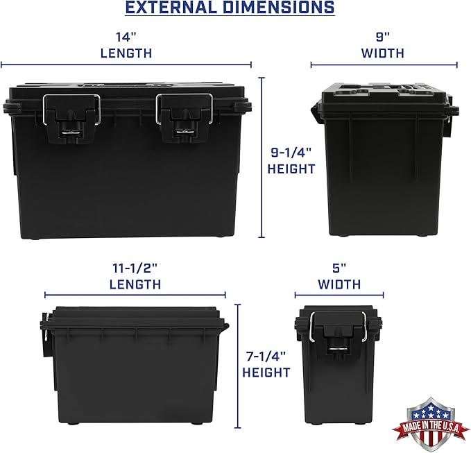 Sheffield Ammo Box Made in USA, Stackable Lockable Ammo Storage Box, Water & - Image 4