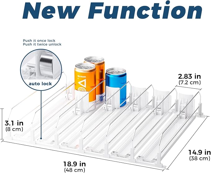 Puricon Drink Organizer for Fridge Pusher Glide, Spring Loaded Fridge Drink - Image 6