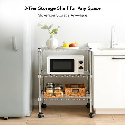 3 Tier Wire Shelving Unit Storage Rack, Metal Heavy Duty Utility Organizers - Image 6