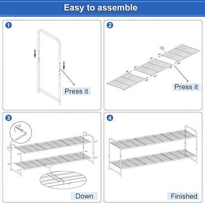 KEETDY 2-Tier Long Shoe Rack for Closet Shoe Organizer for Entryway, Metal - Image 6