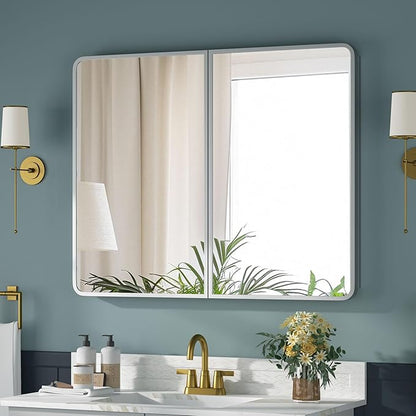 Bathroom Medicine Cabinet with Mirror 24x30Inch, Mirrored Cabinets with Sturdy - Image 3