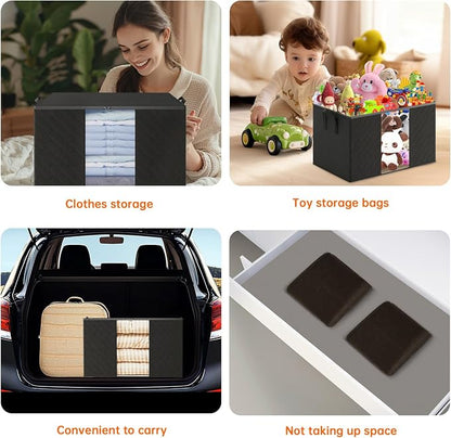 6 Pack Clothes Storage Bags - 90L Blanket Organizers and Storage - Image 5
