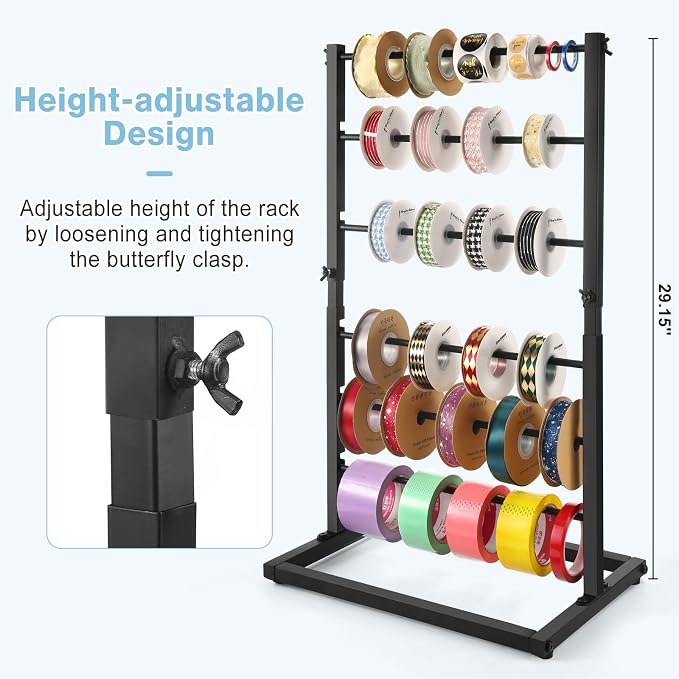 Aulin 6 Tier Large Capacity Ribbon Storage Organizer Rack - Image 3