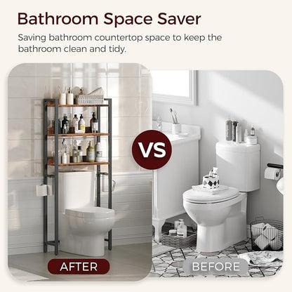 MAHANCRIS Over The Toilet Storage Rack, 3 Tier Bathroom Organizer Over Toilet - Image 6