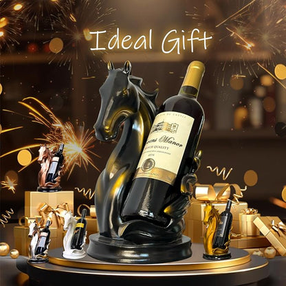Wine Bottle Holder Wine Racks Tabletop Horse Statue as Home Kitchen Wine Cellar - Image 7