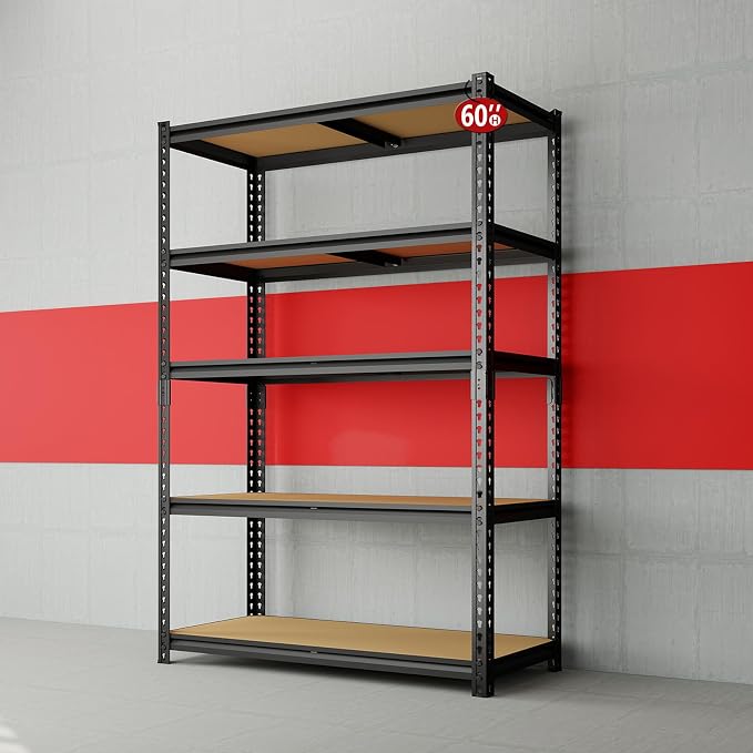 Heavy Duty Garage Shelving, 5-Tier Garage Storage Shelves, 2400LBS Storage by Unknown