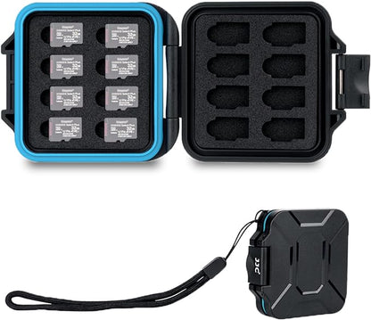 JJC 16 Slots Portable TF Micro SD Memory Card Case, Water-Resistant and by JJC