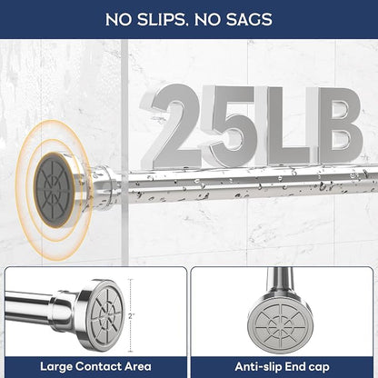 Adjustable Shower Curtain Rod 31-104 Inch, Never Rust Stainless Steel Silver - Image 5