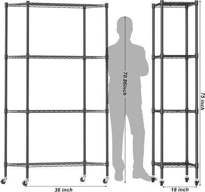 Homdox Heavy Duty 4-Tier Metal Shelving Unit - Image 3
