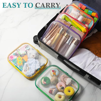 Sanwuta 6 Pcs Clear Hard Zipper Case Pencil Pouches Hard Plastic Zipper Pouches - Image 6