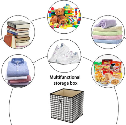 Foldable Storage Cubes Bins, 11 Inch Cloth Storage Cube Fabric Storage Box - Image 3