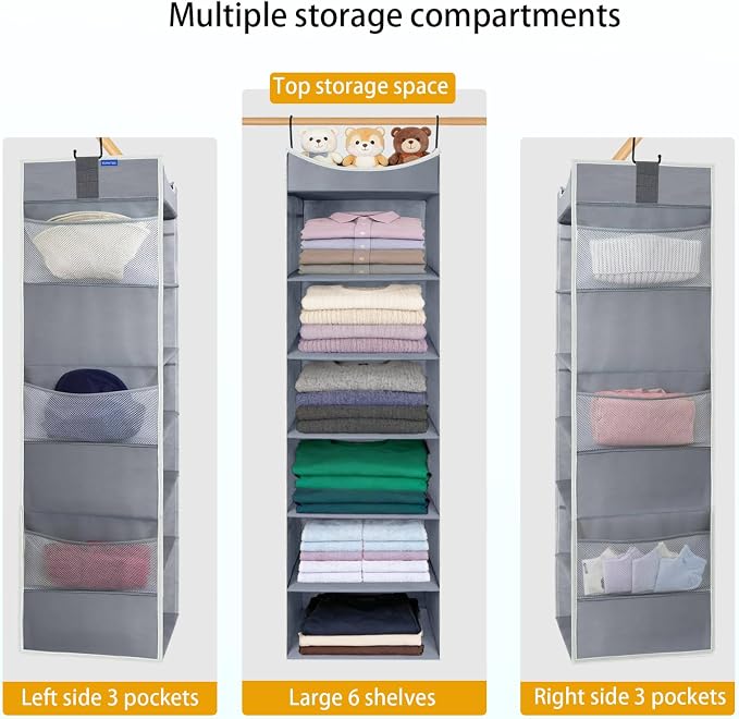 6-Shelf Hanging Closet Organizer and Storage - Image 5