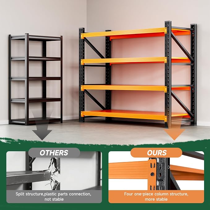 Letaya 3000LBS Heavy Duty Storage Shelves, 4 Tier Large Tall Industrial Shelving - Image 8