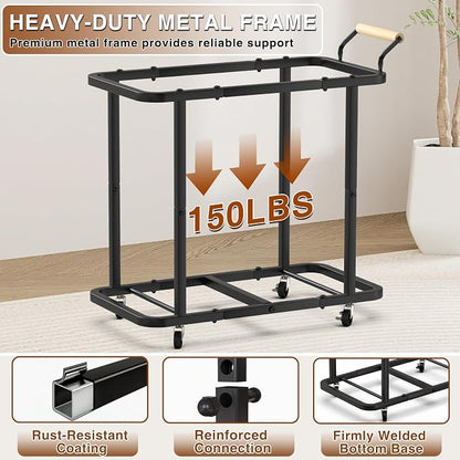 Rolling Laundry Hamper with Wheels, Laundry Hamper 3 Section with Lid, Laundry - Image 5