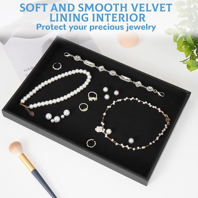 10 Pcs Velvet Stackable Jewelry Tray Showcase Display Jewelry Organizer Tray - Image 4