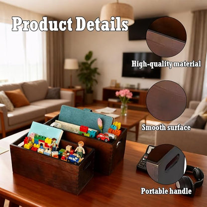 Set of 2 Nesting Wooden Storage Crates - Image 4