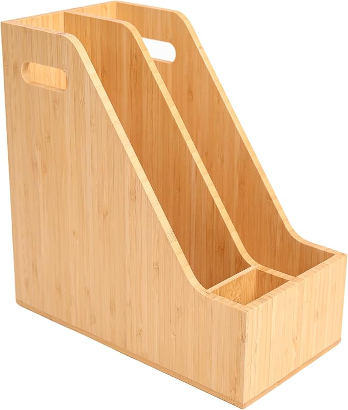 Bamboo Magazine Holder Wood Magazine File Holder | Frames Document Cabinet Rack by Saparim