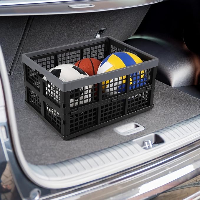 Foldable Storage Crates, Stackable Design, Built-in Handles, Space-Saving - Image 6