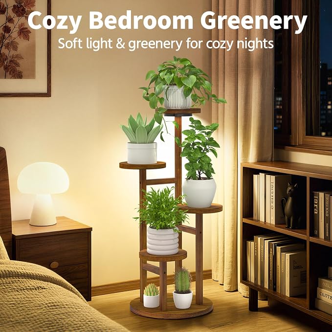 LASZOLA 4 Tiered Wood Plant Stand Indoor Corner - Image 2