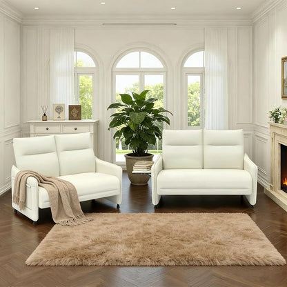 Faux Leather Loveseat, Upholstered Loveseat - Image 8