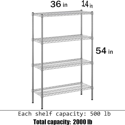 14" Deep x 36" Wide x 54" Height Wire Shelving Kit | 4-Tier | NSF Commercial - Image 3
