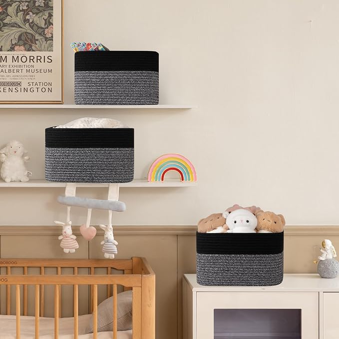 4 Pack Storage Baskets for Organizing, Woven Baskets for Shelves - Image 5