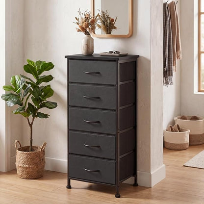 Fixwal Black Tall Skinny Dresser - Image 5