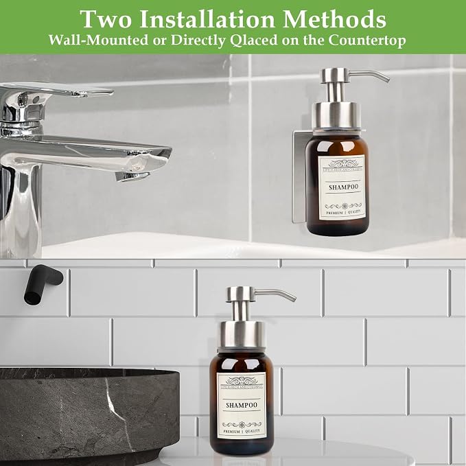 Hand Soap Dispenser, 8.5 Oz Wall Mounted Shampoo and Conditioner Dispenser and - Image 7