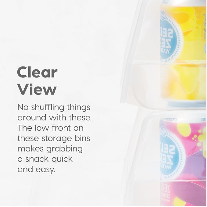 IRIS USA Clear Plastic Stackable Storage Bins, Large- 8 Pack, Open Front Fridge - Image 6