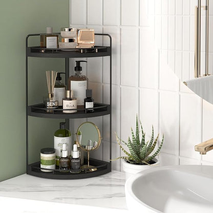 Fixwal Corner Bathroom Counter Organizer, 3 Tier Rustic Bathroom Organizer - Image 5
